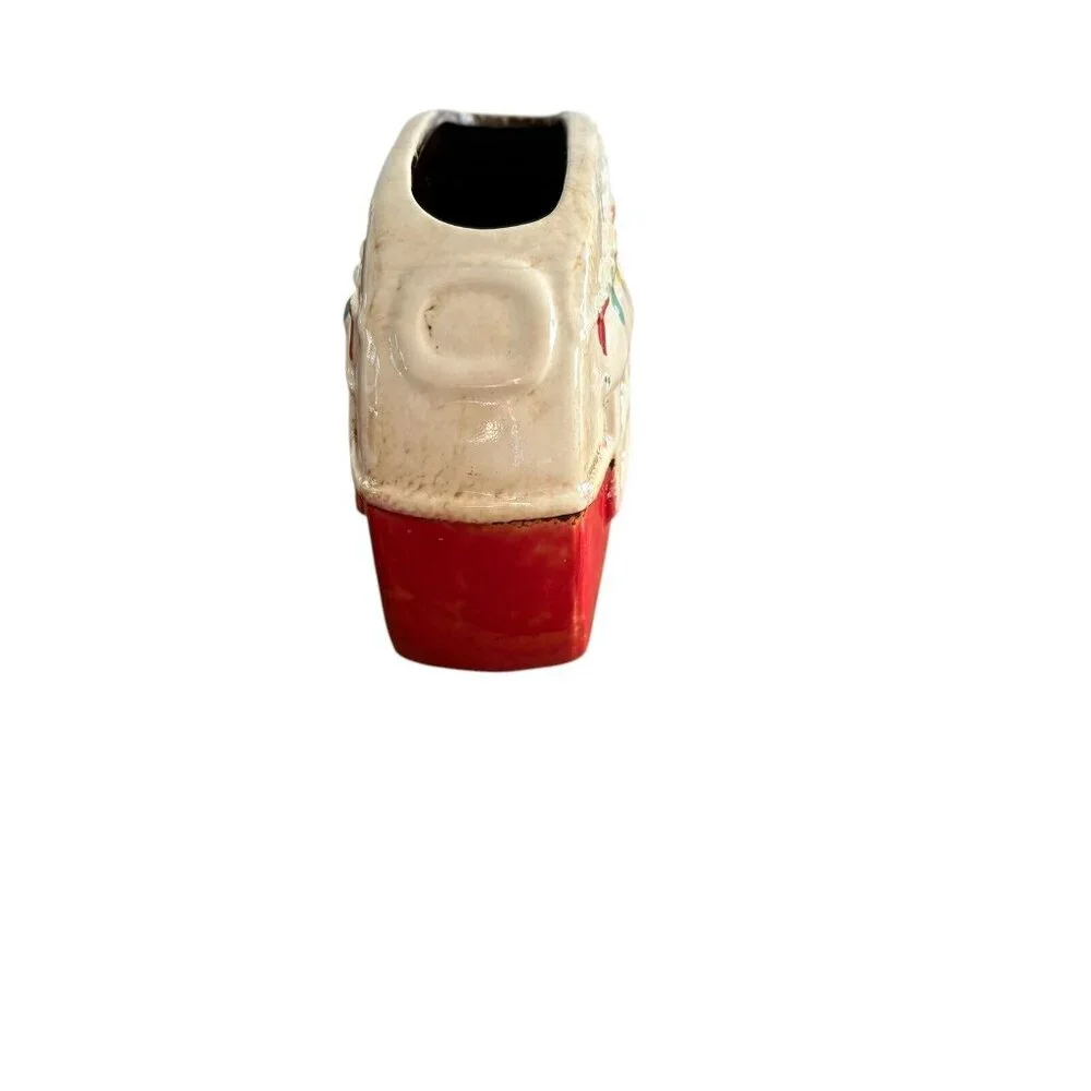 Ceramic Card Mail Holder Trailer Camper‎ Red White Quirky Whimsical Fun Decor